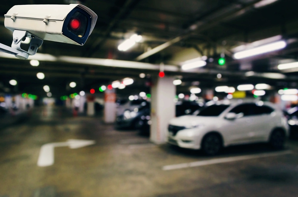 Parking Lot Surveillance by LVT Security LiveView Tech camera monitoring parking lot for enhanced vehicle security