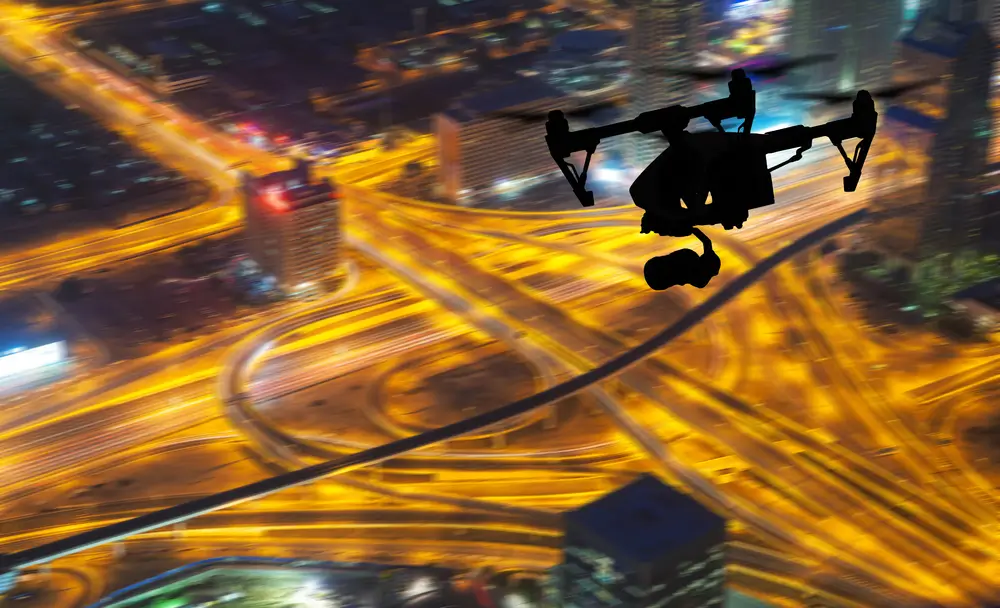 Nighttime surveillance drone by LiveView Tech ensuring visibility in low-light conditions